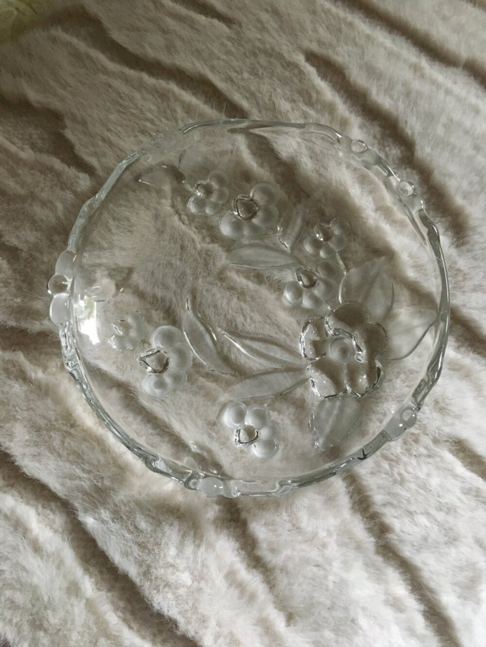 90s Mikasa Crystal 6" Coupe Salad Plate Carmen Rose on Satin Glass #2